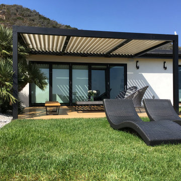 Patio: Louvered Roof with Ocean-View - Pacific Palisades