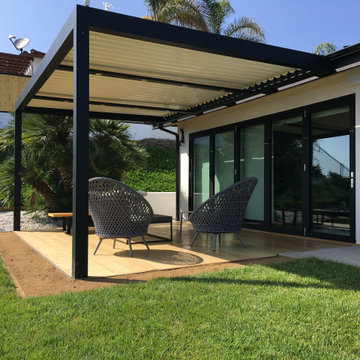 Patio: Louvered Roof with Ocean-View - Pacific Palisades
