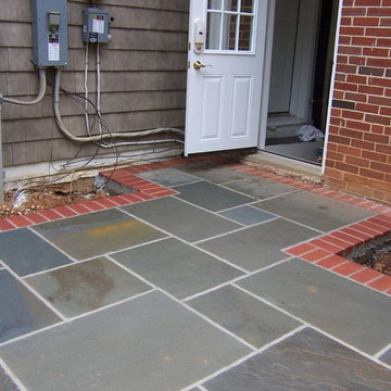 Patio outlined with brick
