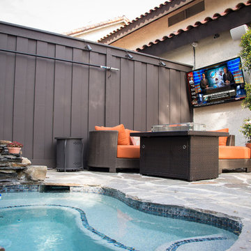 Patio TV speakers and camera