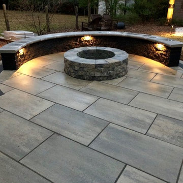Patio with Fire Pit & Seating, Landscape Lighting