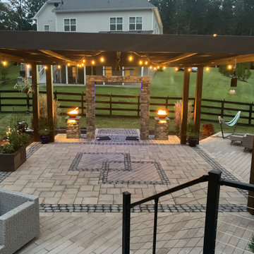 Patio with Water feature, Techo bloc and Trex producs