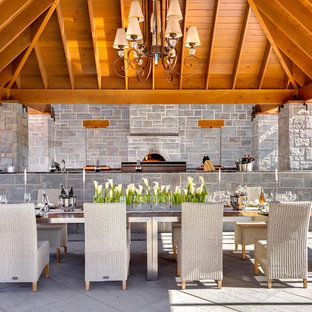 Transitional patio kitchen photo in Philadelphia with a gazebo