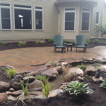Patios, Steps, Lighting, Ecosystem Koi Pond, Plantings in Rochester NY