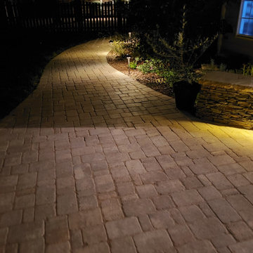 Paver Pathway with Low Voltage Lighting