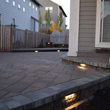 Paver Patio, Seat Wall, Fire Pit, Outdoor Lighting, Landscaping
