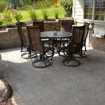 Paver Patio with Bar and Serving Area