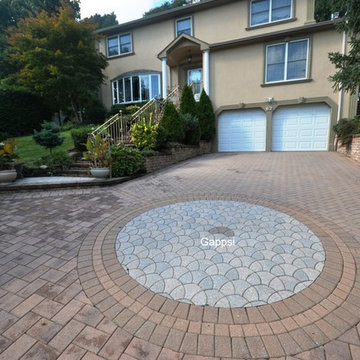 Paving Stone Driveway, Front Door Stairway Custom Designed, Smithtown NY
