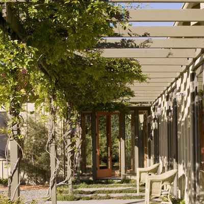 Inspiration for a contemporary patio remodel in San Francisco with a pergola