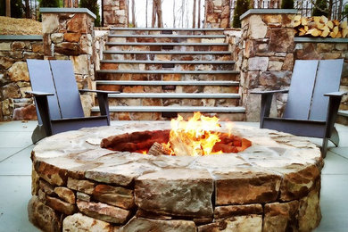 Example of a mountain style patio design in New York