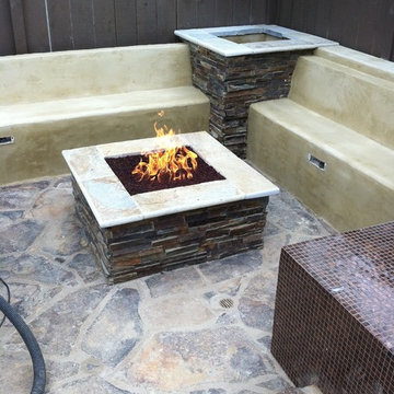 Pool Deck Remodel - Custom concrete, bbq and depressed fire pit