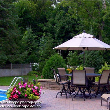 Pool Patio Renovation - Poolside Sitting Area.  Minnesota Landscape Design.