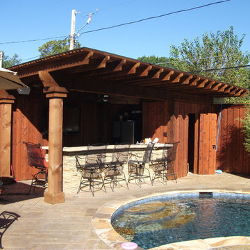 Pool Renovation with new Hot Tub, Fire Pit and Cabana Bar