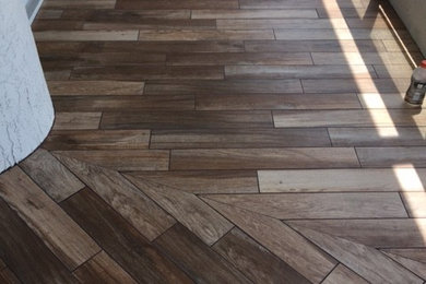 Porcelain Wood Plank Tile On Patio