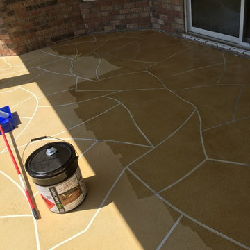 Porch & Patio: Stained Flagstone Concrete Overlay