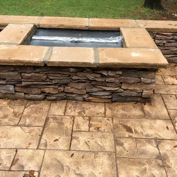 Private Outdoor Slate Stamped Patio