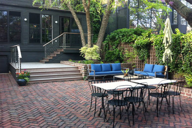 Inspiration for a contemporary brick patio remodel in Chicago