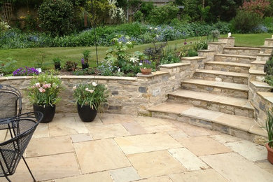 Purbeck Stone Walls and Sandstone Paving