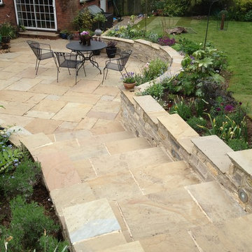 Purbeck Stone Walls and Sandstone Paving