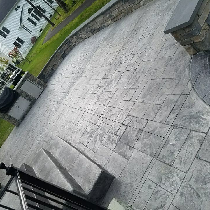 Stamped Flagstone Concrete Patio Photos & Ideas Houzz