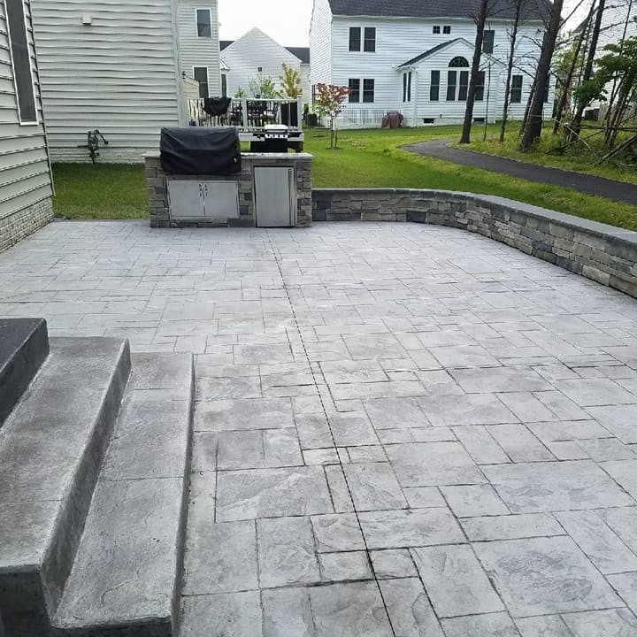 Stamped Flagstone Concrete Patio Photos & Ideas Houzz