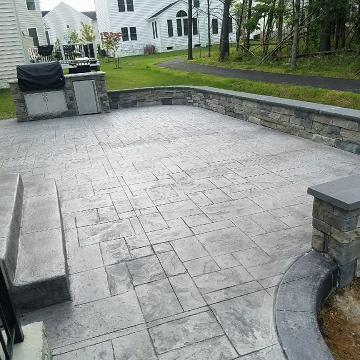 Stamped Flagstone Concrete Patio Photos & Ideas Houzz