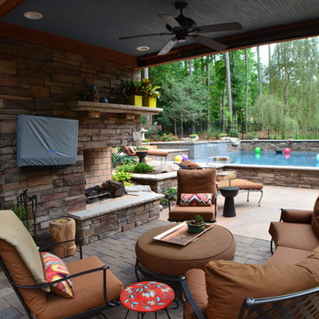 Raleigh outdoor living by the pool