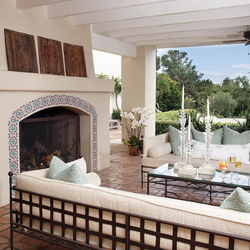 Rancho Santa Fe - Early California Style Hacienda Outdoor Living Room