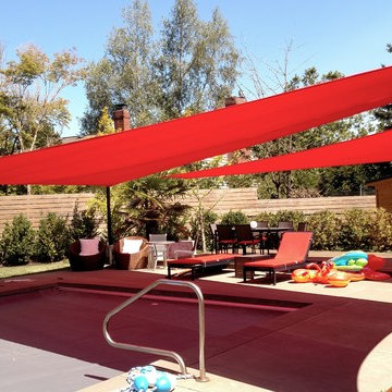 Red Pool shade sail