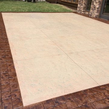 Restoring Stamped Concrete Desert Sand and Bark Brown