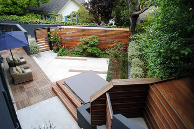 Patio - small modern side yard patio idea in San Francisco