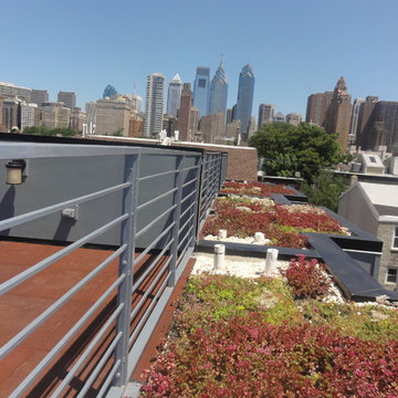 Roof deck railings