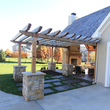 Roof Structure, Fireplace + Grill Station