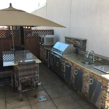 Roof Terrace Transitional Outdoor Kitchen