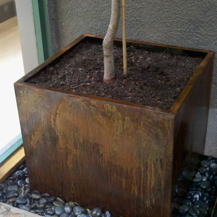 Rusted Steel Planter Houzz