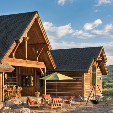 Rustic Colorado Timber Frame Home - The Steamboat Springs Residence Deck