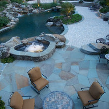 outdoor lake area/patio/firepit