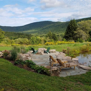 Rustic Getaway Patio and Pond