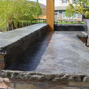 Rustic Outdoor Concrete Countertop Kitchen