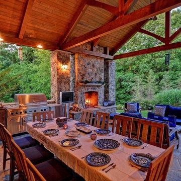 Rustic Outdoor Living Room in Colts Neck