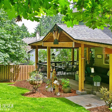 Rustic patio cover & fireplaces - Vancouver, WA