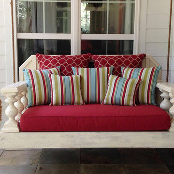 Rustic Red Swing Cushion and Throw Pillows