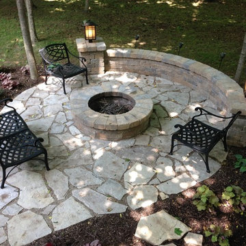 Salt Lake Flagstone Patio with Fire Pit & Sitting Wall