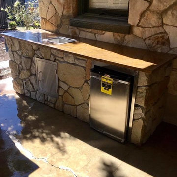San Antonio Outdoor Kitchen - matched to 100 yr old stone house
