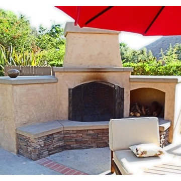 Stucco Outdoor Fireplace | Houzz