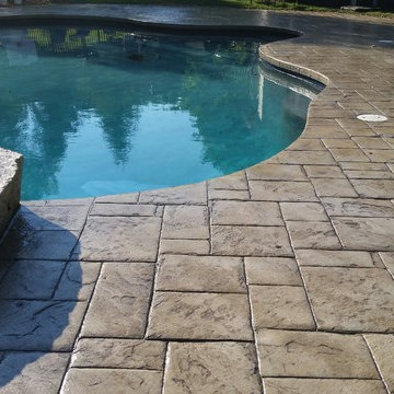Sealed Stamped Concrete Patio with Armor AR350 Satin Sheen Sealer by Foundation