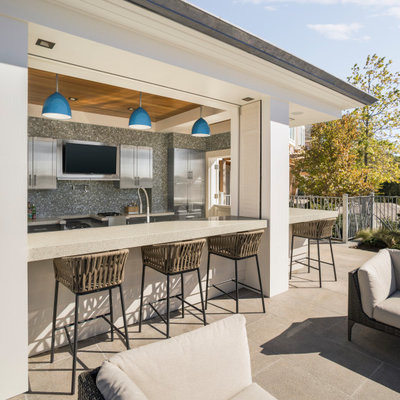 Beach style patio photo in Boston