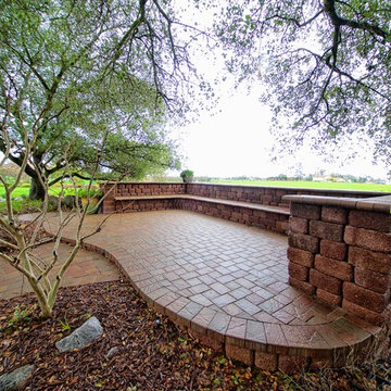 Seat Wall on a Raised Patio- Wilton, California