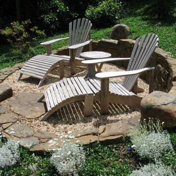 seating in stone circle with ground cover