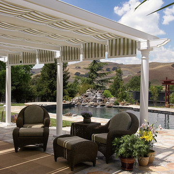 ShadeTree Vinyl Pergola with canopies